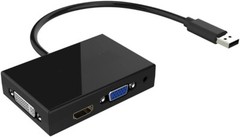 USB 3.0 1080P HD DVI VGA Dual Video Graphics Card Adapter For PC