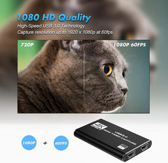 4K HDMI Capture Card for Streaming, Full HD 1080P 60FPS USB Cam Link Game Audio