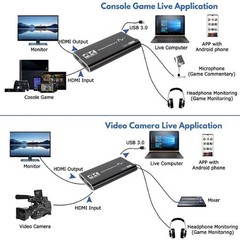 4K HDMI Compatible USB 3.0 Video Capture Card 1080P 60fps Video Recorder Grabber