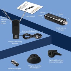 USB TV Tuner Card Antenna – HD Digital External HDTV Adapter for PC, Laptop, And