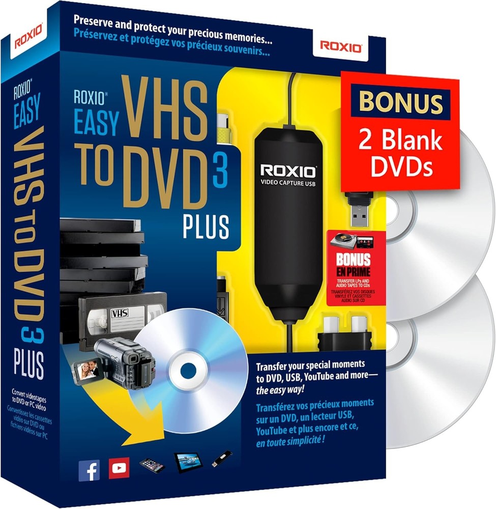 Roxio Easy VHS to DVD 3 Plus Video Converter with USB Capture Device