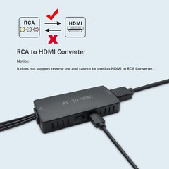 RuiPuo RCA to HDMI Converter, AV Adapter black av hdmi converter