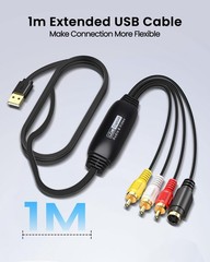 VHS to Digital Converter,USB2.0 Video Cpture Card, RCA AV to USB Audio Converter