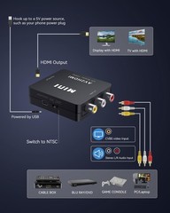 ABLEWE RCA to HDMI,AV HDMI Converter, 1080P Mini Composite CVBS Black