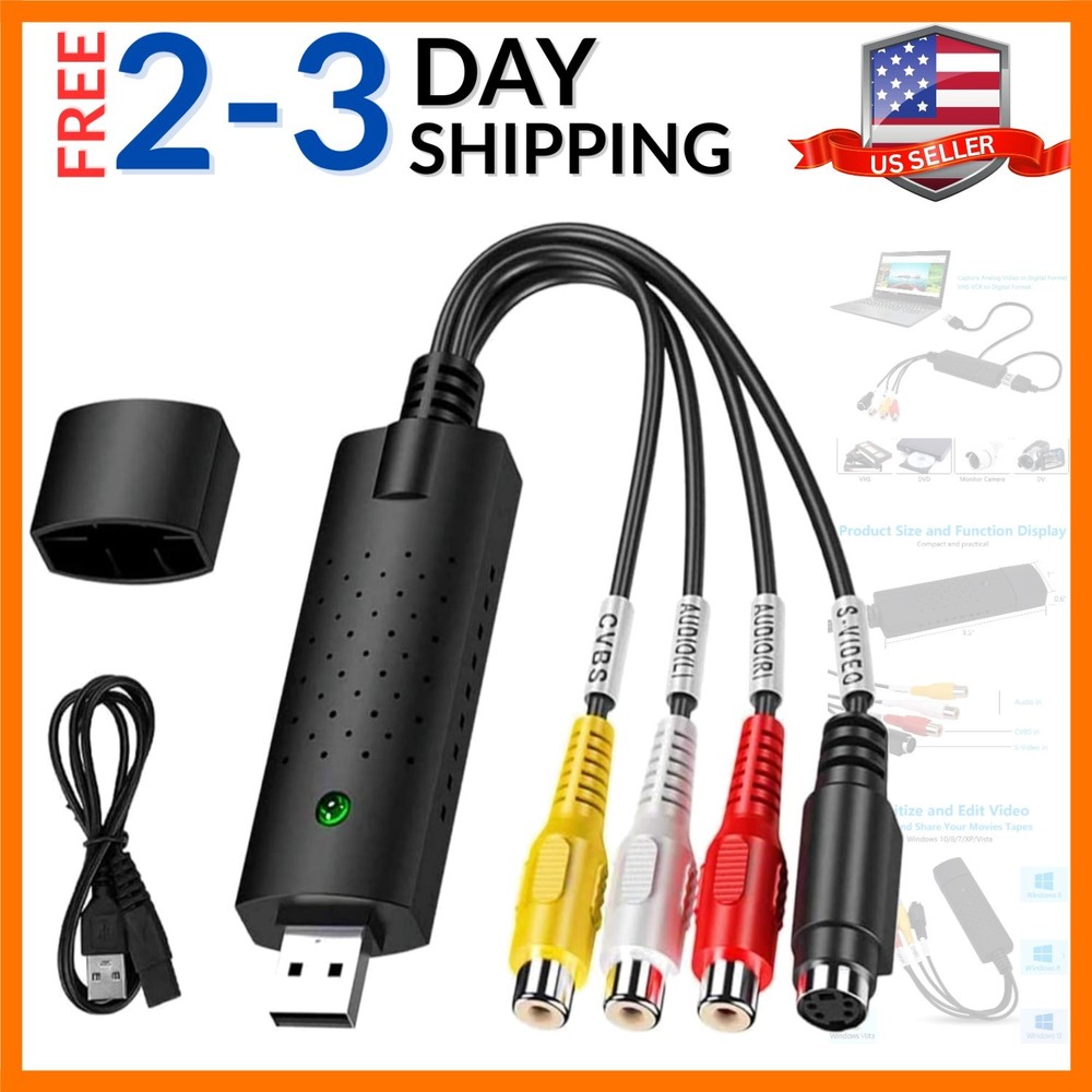USB Audio Video Converter, VHS to Digital Converter, Video Capture Card Digit…