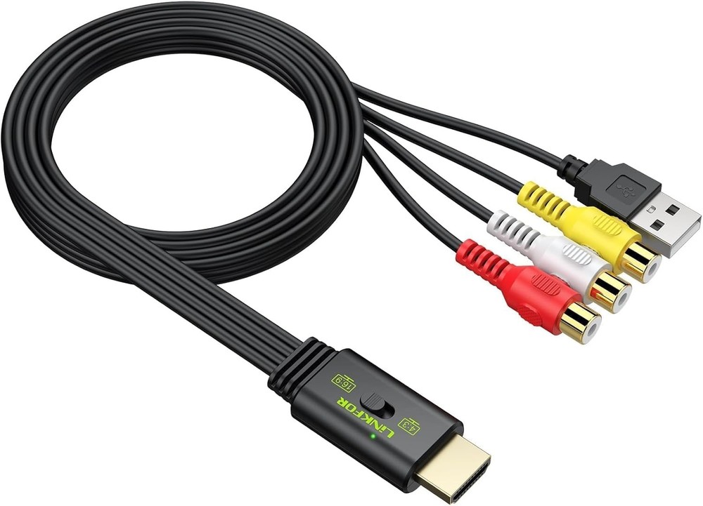 LiNKFOR RCA to HDMI Converter, 1080P AV 16:9/4:3…