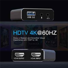 Video Capturer Card HDMI 4K 60Hz USB 3.0 1080P Live OBS Capturing Game Recorder