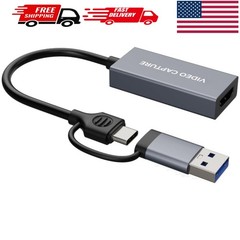 Video Capture Card with PD for Meta Quest 2/3/3s, HDMI to USB C/USB A Ad…