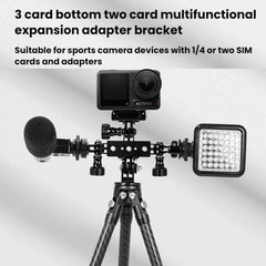 Aluminum Alloy 3 Station Live Streaming Stand Action Camera Multi Functional Exp