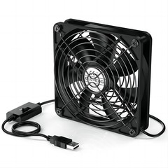 KEYNICE USB Cooling Fan 12cm 1500RPM 3-Speed Quiet PC Router Cooler