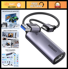 2K 30Hz Video Capture Card, 1080P 60FPS HDMI to USB 3.0 & USB-C, Low Latency for