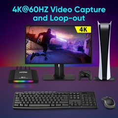 4K 60fps HDMI Video Game Capture and Passthrough Support HDR & VRR,1080P 120f…