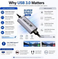 High-Performance 4K@60FPS HDMI Capture Card – USB 3.0 for Professional Streaming