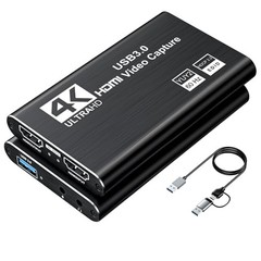 Video Capture Card, Audio Video Capture Card, USB 3.0 Capture Card 4K black