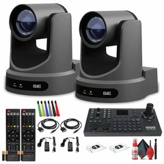 2 x PTZOptics Move SE PTZ Camera with 30x Optical Zoom (PT30X-SE-GY-G3) +
