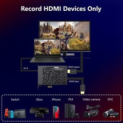 PCIE Game Capture Card 4K30/1080p120HZ Video Record Live Streaming HDR HDMI In