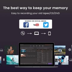 USB Video Capture Card for VHS/HDMI/AV/RCA – Analog to Digital Video Converte…