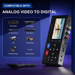 Portta VHS to Digital Converter, HDMI Converter with Screen, Black