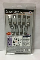 Emerge Universal 10’ Cable Kit For Usb 2.0, Network & Phone Computer NEW!