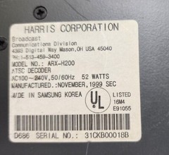 Harris ARX-H200 ATSC Receiver, Dolby Digital, works [W159]