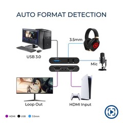 HDMI Video Capture Card, HDMI to USB 3.0 Capture Card in Full 1080p Recording…