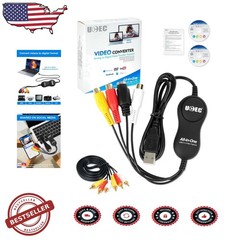 High-Quality VHS to Digital Converter, Plug & Play USB Video Capture for Mac/PC
