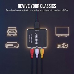 ABLEWE RCA to HDMI,AV HDMI Converter, 1080P Mini Composite CVBS Black
