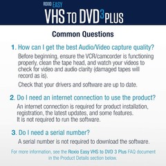 Roxio Easy VHS to DVD 3 Plus Video Converter with USB Capture Device