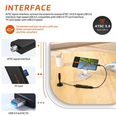 ATSC 3.0 TV Tuner 4K UHD ATSC 1.0 Digital TV Converter Stick Free DVR PVR Record