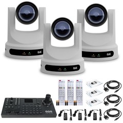 3 x PTZOptics Move SE PTZ Camera with 12x Optical Zoom + PTZOptics SuperJoy PTZ