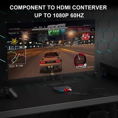 Portta Component to HDMI Converter w/ cable & Power adapter, Black