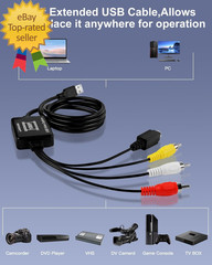 VHS to Digital Converter Usb A Usb C Video 1080P Capture Card Rca Av to USB2 0 A