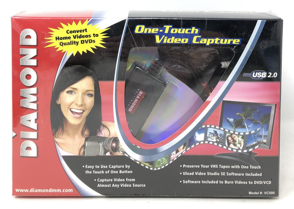 Diamond One Touch Video Capture VC500 USB 2.0 Capture Stream & Share Burn DVDs