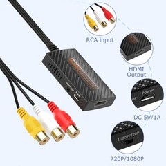 LA NREUCETS RCA to HDMI Converter, Composite AV Black