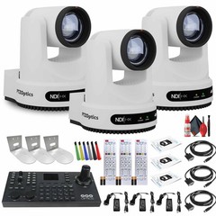 3 x PTZOptics Move 4K PTZ Camera with 20x Zoom (White) (PT20X-4K-WH-G3) +