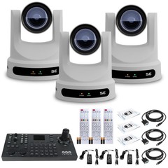 3 x PTZOptics Move SE PTZ Camera with 12x Optical Zoom + PTZOptics SuperJoy PTZ