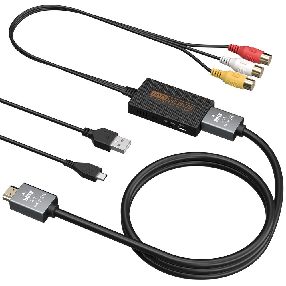 LA NREUCETS RCA to HDMI Converter, Composite AV Black