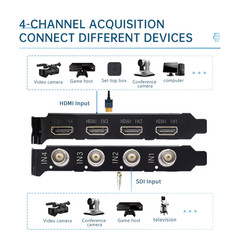 4 Channel 1080p OBS Vmix Wirecast Streaming 4 Channel 60fps Quad HDMI SDI Broadc