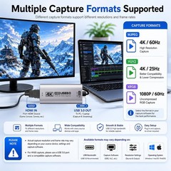 High-Performance 4K@60FPS HDMI Capture Card – USB 3.0 for Professional Streaming