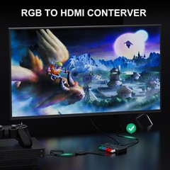 Portta Component to HDMI Converter W/ Hdmi Cable & Power Adapter, Black