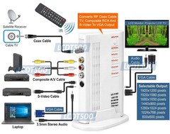 All-In-1 RF Coax RCA AV S-Video VGA To 1920×1200 VGA Scaler Switch