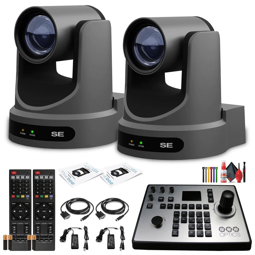 2 x PTZOptics Move SE PTZ Camera with 20x Optical Zoom (Gray) (PT20X-SE-GY-G3) +