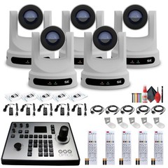 5 x PTZOptics Move SE PTZ Camera with 30x Optical Zoom + PTZOptics PT-JOY-G4