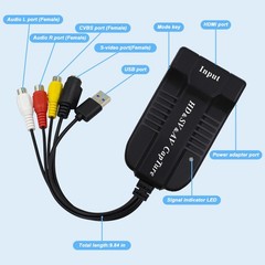 HDMI, AV, RCA, S-Video Video to USB 1080P Audio Video Capture Card Device, US…