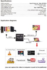 4K 60Hz HDMI Audio Video Capture Card Loop USB 2.0 Recording Box Live Streaming