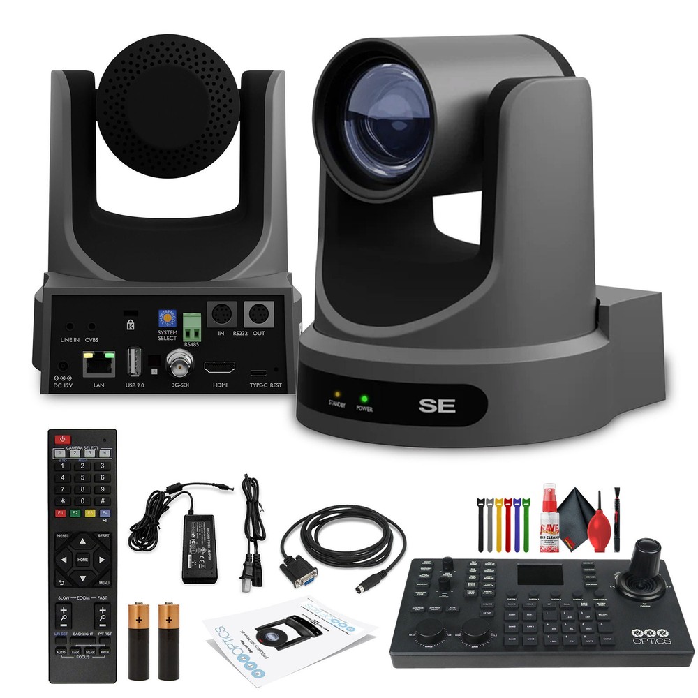 PTZOptics Move SE PTZ Camera with 30x Optical Zoom (PT30X-SE-GY-G3) + SuperJoy