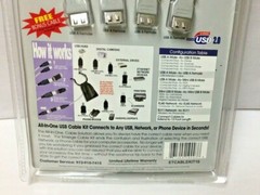Emerge Universal 10’ Cable Kit For Usb 2.0, Network & Phone Computer NEW!