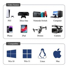ACASIS 4K HDR HDMI Video Capture Card 5Gbps USB Type-C for Gaming & Recording