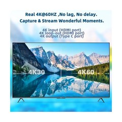 4K60 HDMI Capture Card for Streaming,4K HDR10 Passthrough,4K Cam Link for Rec…