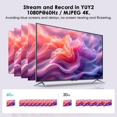USB 3.0 Video Capture Card with PD 100W, Recording 4K, 1080P 60FPS, HDMI to U…